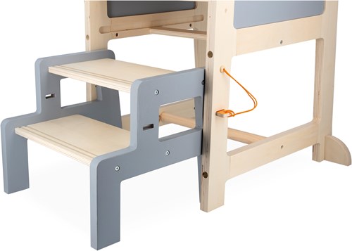 Janod torre de aprendizaje de madera pizarra - taburete ajustable niños-3