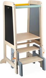 Janod torre de aprendizaje de madera pizarra - taburete ajustable niños