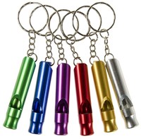 Llavero silbato metal negro - juguete gadget para niños