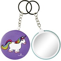 Llavero unicornio espejo morado plástico regalo para niños