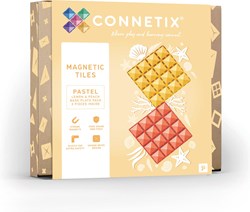 Connetix Azulejos Magnéticos Base Melocotón Limón 2 Piezas