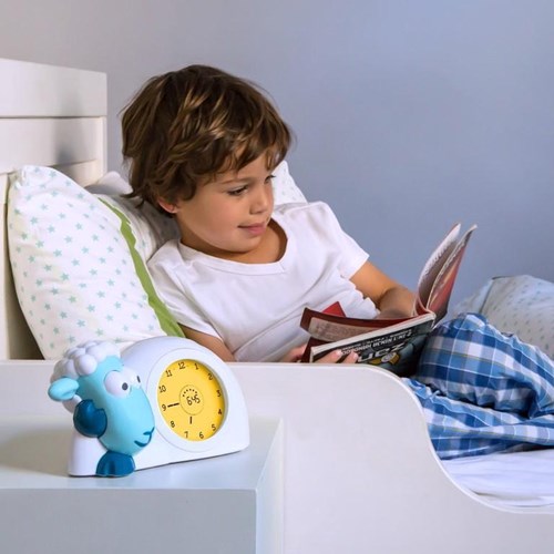 Zazu entrenador de sueño oveja Sam azul - despertador infantil con luz nocturna-3