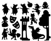 Eduplay teatro de sombras juego educativo cartón multicolor-3