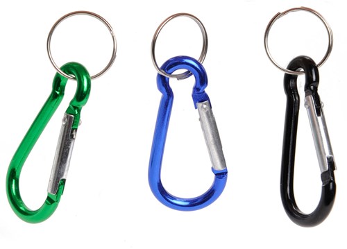 Mosquetón llavero de colores multi - accesorio metálico 6cm niños