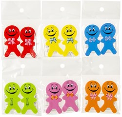 Goma cara sonriente set de 2 rosa - divertidas gomas para niños