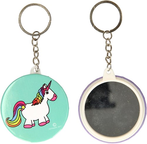 Llavero unicornio espejo morado plástico regalo para niños-2