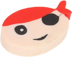 Duckiez goma pirata - borrador en forma de pirata para niños 4 cm rojo
