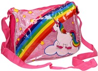Bolso bandolera unicornio purpurina arcoíris rosa bolso infantil juguete