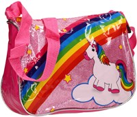 Bolso bandolera unicornio purpurina arcoíris rosa bolso infantil juguete-2