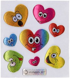 Stickers cara sonriente purpurina decoración alegre para niños y manualidades