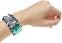 Pulsera slap lentejuelas accesorio mágico que cambia de color para niños-3