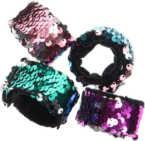Pulsera slap lentejuelas accesorio mágico que cambia de color para niños-2