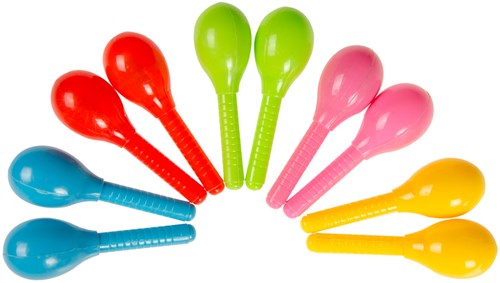 Mini maracas juguete colorido 2 piezas instrumento musical plástico-2
