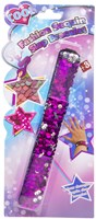 Pulsera slap lentejuelas turquesa accesorio moda infantil brillante-2