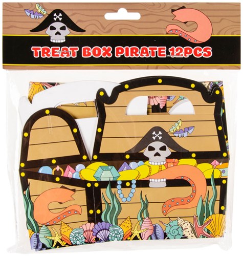 Caja de regalo Cofre del tesoro pirata caja de cartón 12 uds niños