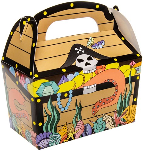 Caja de regalo Cofre del tesoro pirata caja de cartón 12 uds niños-2