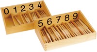 Eduplay material de conteo Montessori cajas de husos de madera 0-9 juguete