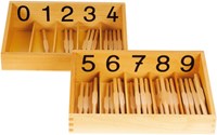 Eduplay material de conteo Montessori cajas de husos de madera 0-9 juguete-2