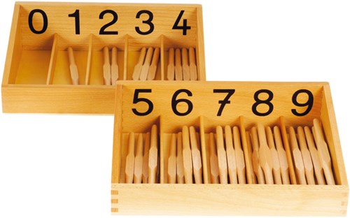 Eduplay material de conteo Montessori cajas de husos de madera 0-9 juguete-2