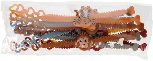 Pulsera animales salvajes set de 12 pulseras infantiles coloridas plástico-2
