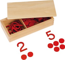 Eduplay números y fichas de madera Montessori juguete en caja