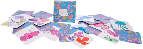 Duckiez juego de memoria animales marinos mini juego de cartas 28 cartas cartón-2