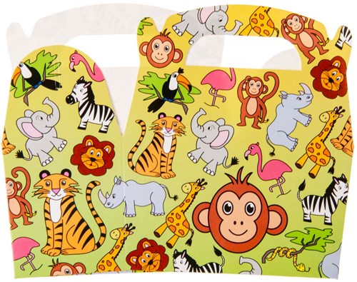 Caja de sorpresas animales salvajes cartón 12 unidades fiesta niños-3