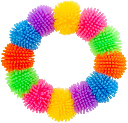 Duckiez pulsera puffer oruga juguete fidget colores arcoíris-2