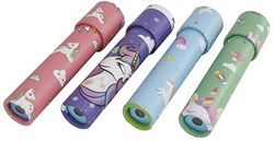 Planet Happy caleidoscopio unicornio juguete cartón arcoíris niños