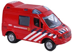 Coche de bomberos die-cast con retrofricción 8 cm azul
