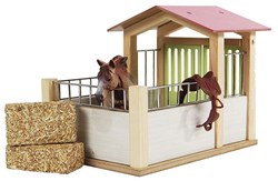 Establo de juguete Kids Globe rosa escala 1:24 granero de madera