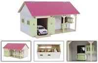 Establo de juguete Kids Globe 1:32 con 2 boxes y almacén rosa
