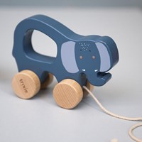 Trixie juguete de arrastre de madera - Mrs. Elephant - certificado FSC - azul