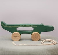 Trixie juguete de arrastre de madera cocodrilo - juguete FSC para bebé - verde-2