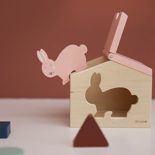 Trixie casa de madera animales Mrs. Rabbit - clasificador de formas FSC madera rosa-3