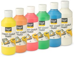 Creall pintura de tiza para acera - set 6 colores 250ml ecológica