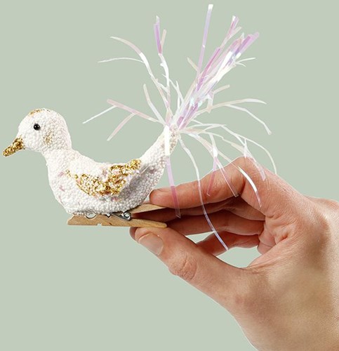 Creativ Company kit manualidades pájaro - Mini Creative Kit Glitter Pájaro blanco-2
