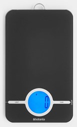Brabantia báscula de cocina digital negra - Tasty+ con pantalla LCD