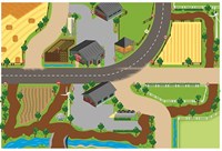 Alfombra de juego granja XXL 100x150cm - tapete de granja para niños