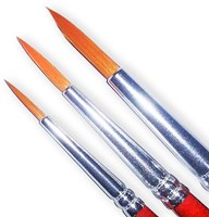 Set de pinceles sintéticos maquillaje pincel rojo 3 piezas para niños-2