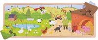 BigJigs puzzle de madera granja - juguete educativo para niños-2