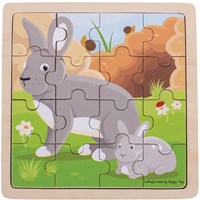 Puzzle Bigjigs Conejo y Gatito