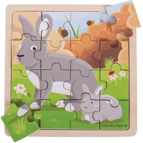 Puzzle Bigjigs Conejo y Gatito-2