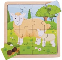Puzzle Bigjigs Oveja y Cordero-2