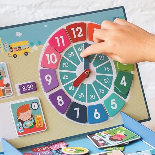 APLI Kids juego magnético aprender la hora juguete educativo reloj-2