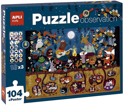 APLI Kids APLI - Puzzle de observación del bosque de 104 piezas