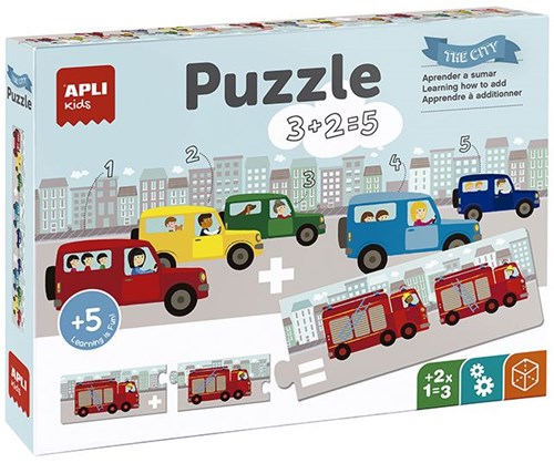 APLI Kids puzzle educativo sumas - juguete de cartón colorido para niños-3