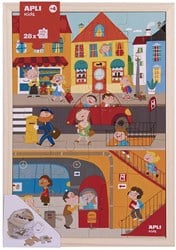 Puzzel boven en onder de stad