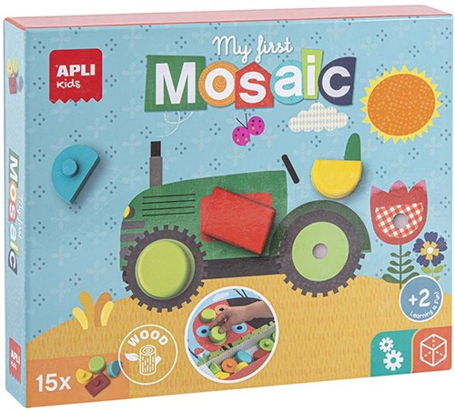 APLI Kids APLI - Mi primer Mosaico de madera (5 cartas, 15 formas de madera