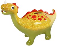 Hucha dinosaurio de cerámica - colorida hucha dino para niños